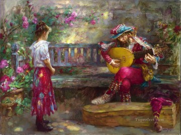 Impresionismo Painting - Chica con músico